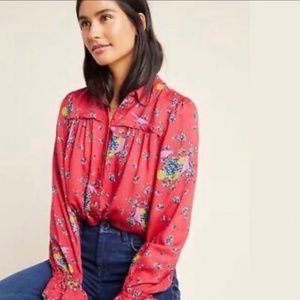 Anthropologie Maeve Fredericka Bird Blouse